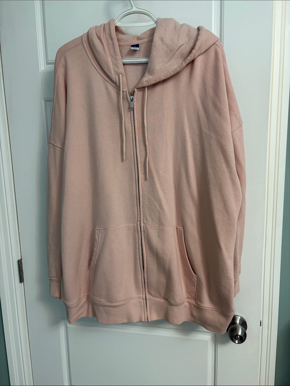 Old Navy Light Pink Zip-Up Hooded Sweater